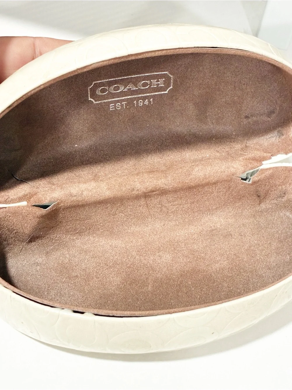 Coach Clamshell Patent Leather Sunglasses Case Holder Accessory